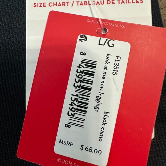 NWT Spanx Look At Me Now Camo Leggings Size Large Black Camo Slimming - Picture 4 of 4